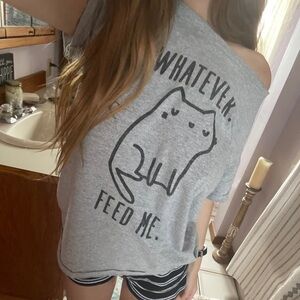 "Whatever. Feed Me" Cat Tee